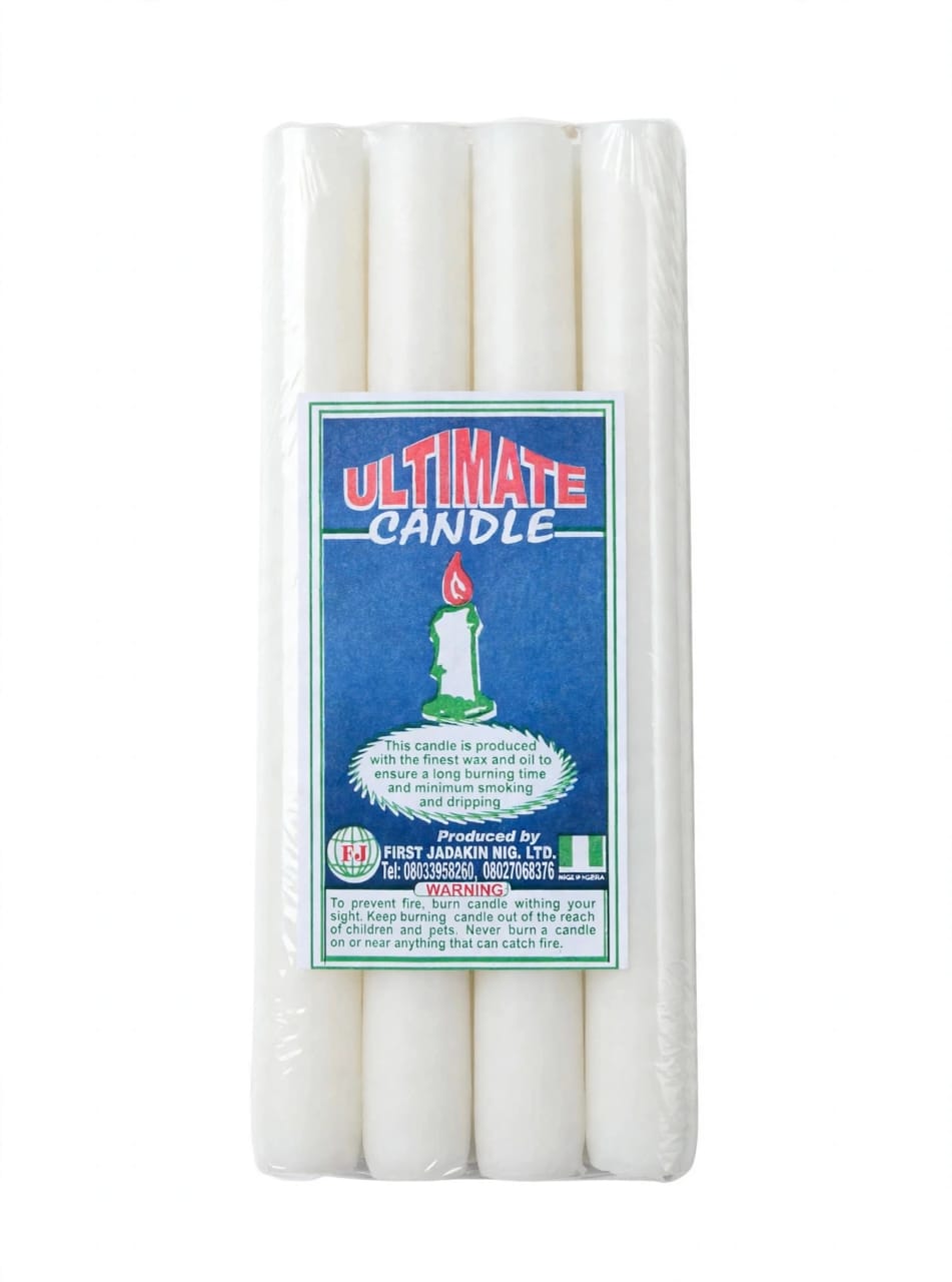 Big white candle — product packaging view